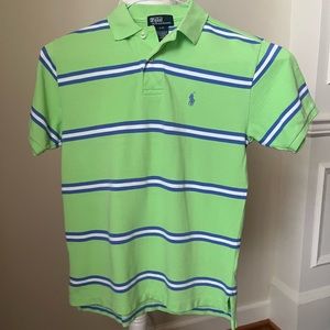 Polo by Ralph Lauren Boys Green & Blue Striped Shirt- S/8